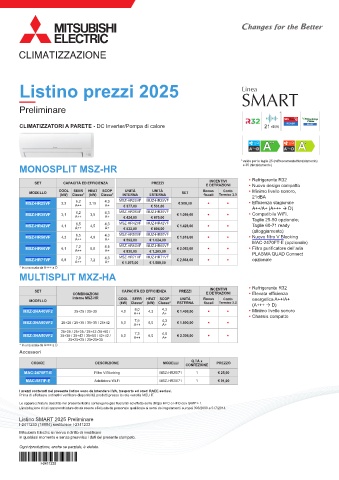 mitsubishi electric - listino smart 2025 mitsubishi electric - listino smart 2025
